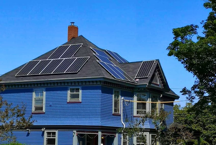 The Robertson home in Yarmouth. The owners view the solar panels they had installed as a great investment in their home.