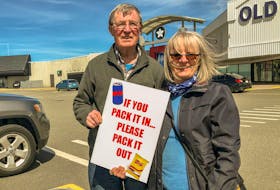 Dan Fraser, left, former president of the Isle Royale ATV Club, and Judy Giovannetti, current president, want ATV riders to think about the environment while on the trails. JESSICA SMITH/CAPE BRETON POST