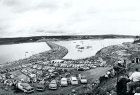 Canso Causeway Opening, 1955. - M.R. Chappell Collection, Beaton Institute, Cape Breton University.