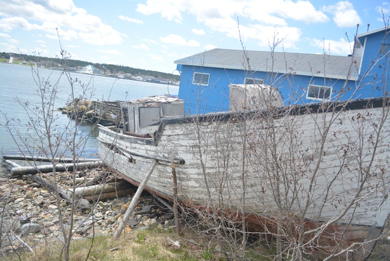 The Sandra and Jason is weather-beaten now, having spent the last several years grounded near the Bay Roberts Seafoods plant on Water Street. — Nicholas Mercer
