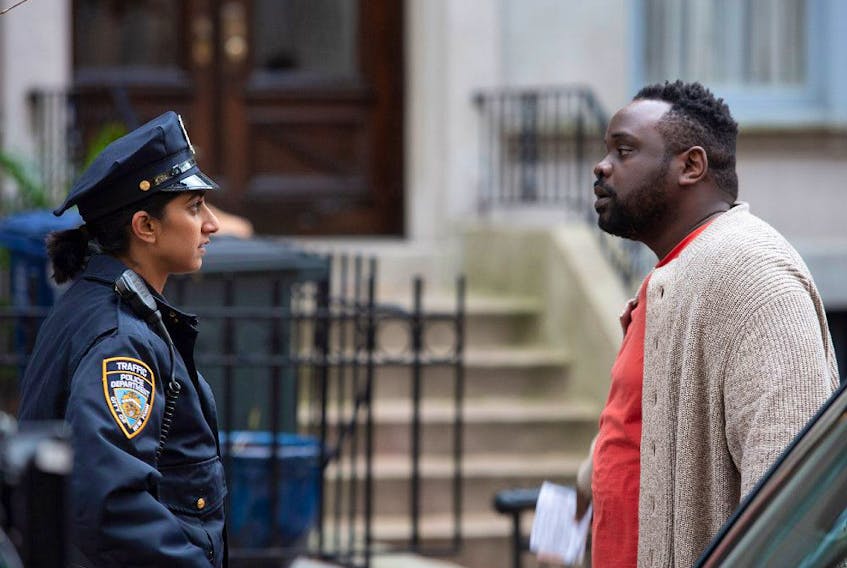 Sunita Mani and Brian Tyree Henry in The Outside Story.