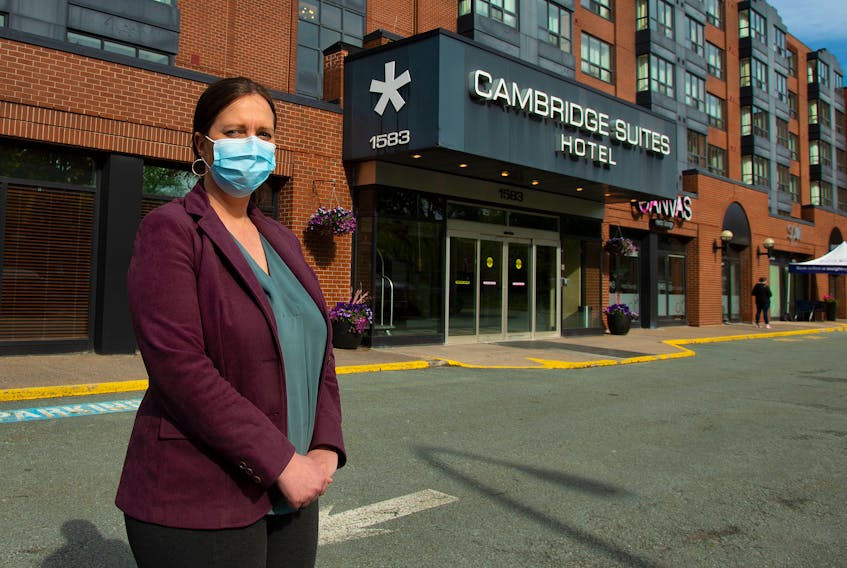 Megan Delaney, general manager of Cambridge Suites and president of the Hotel Association of Nova Scotia, poses for a photo outside her hotel on Tuesday, June 1, 2021.
Ryan Taplin - The Chronicle Herald