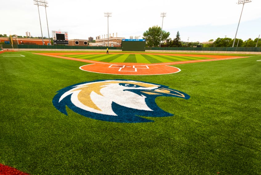 Work around Re/Max Field continues as new artificial turf has been installed with the Riverhawks logo painted on the infield. Unfortunately West Coast League fans will have to wait until 2022 to see the new team play in the updated river valley facility.