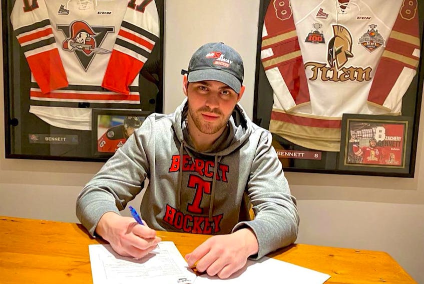 Bay Roberts’ Zack Bennett is making the jump to professional hockey after signing to play with Swedish Division 2 team Söderhamn/Ljusne HC for the 2021-2022 season. 