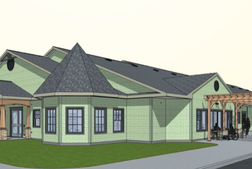 This conceptual drawing shows what the new palliative care residence will look like when it is completed in mid-July. The campaign to build the $5.6-million facility is spearheaded by the Hospice Palliative Care Society of Cape Breton. The building is located on the Membertou First Nation which donated $1.2 million worth of land and onsite services for the project. CONTRIBUTED