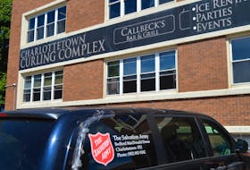 A Salvation Army van sits outside the former Charlottetown Curling Club on Friday, June 11. It is the new location for the Community Outreach Centre that opened on Friday. The Salvation Army is responsible for staffing the centre.