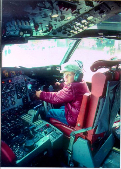 Capt. Steve MacDonald is seen in the cockpit of a CP-140 Aurora at the Shearwater International Airshow when he was a child. He later joined the air force and flew the same model of plane on missions around the globe. Contributed  - Saltwire network