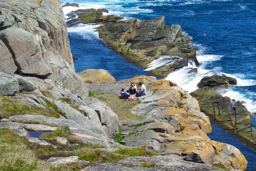 Janny VanHouwelingen sent us this photo of a family picnic on the Beamer at Flatrock, N.L. Janny said she was hiking the Father Troy Path of the East Coast Trail when she came across this family sitting comfortable on the rocks at the sea’s edge. A lovely day for a walk in Newfoundland and Labrador. Thank you for this photo Janny.