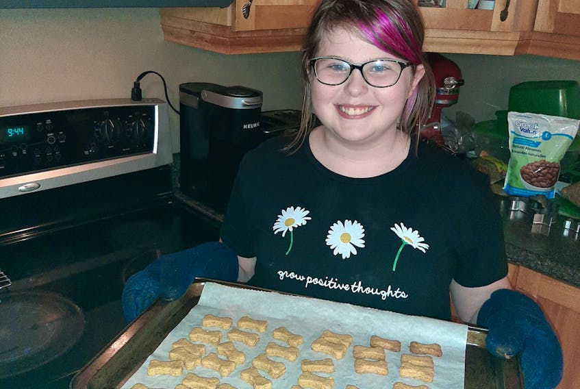 Twelve-year-old Sarah Hayes of Massey Drive has started her own business baking dog treats.