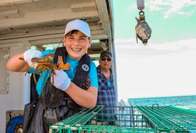Nate Boone, 13, began lobster fishing with his father and grandfather this year. JESSICA SMITH • CAPE BRETON POST