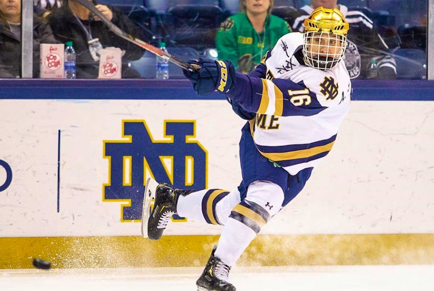 Alex Steeves led the University of Notre Dame du Lac Fighting Irish, in the NCAA, in points during the 2020-21 season. In March, he signed a contract with the Toronto Maple Leafs.