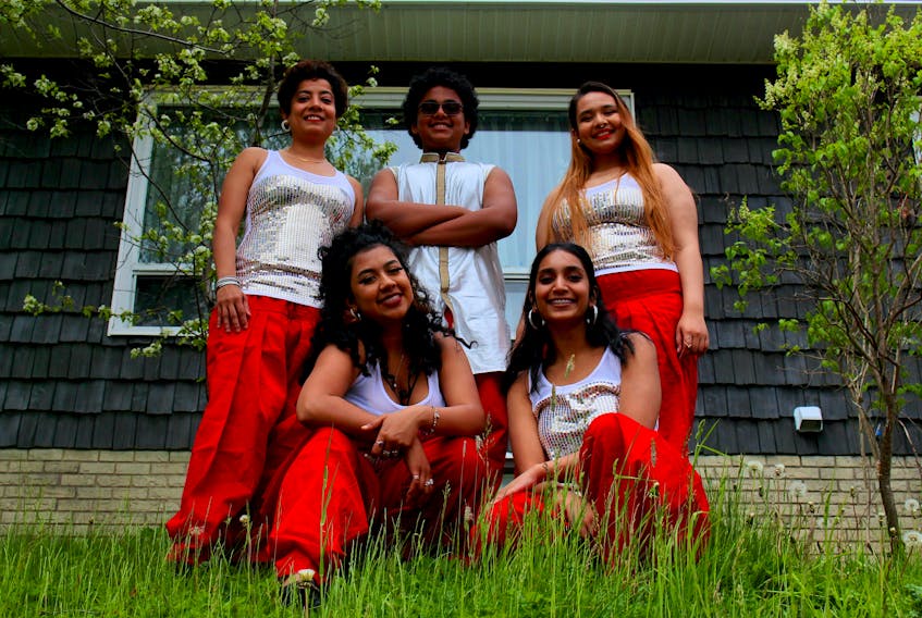 Sanchita Chakraborty of Bollywood Jig says everyone has skill and talent but need the platform and opportunity to explore it. As her father told her, "Even a diamond has to be polished to shine."
Starting from left, back row: Sanchita Chakraborty, Annaay Antony and Tarannum Ahmed Oyshee.
Front row: Ananya Antony and Rubthika Hubert.