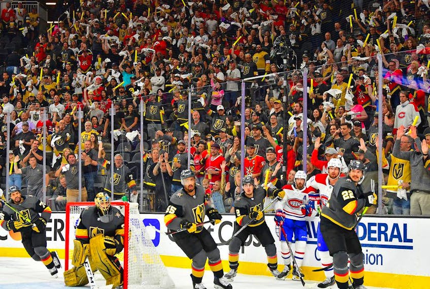 A capacity crowd of 17,884 was at T-Mobile Arena Monday night to watch Game 1 of Stanley Cup semifinal series between the Golden Knights and the Canadiens with Vegas winning 4-1.