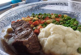 The pot roast was tender and tasty. I didn't know at the time that I could have ordered extra gravy and changed up the vegetables 