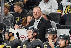 Summerside native Gerard Gallant is shown behind the bench for the NHL's Vegas Golden Knights.
Contributed photo/Jeff Bottari-Vegas Golden Knights