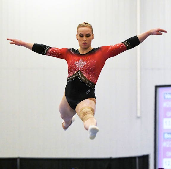 Ellie Black performs on the beam at the 2019 Artistic Gymnastics Canadian Championships in Ottawa. - Gymnastics Canada