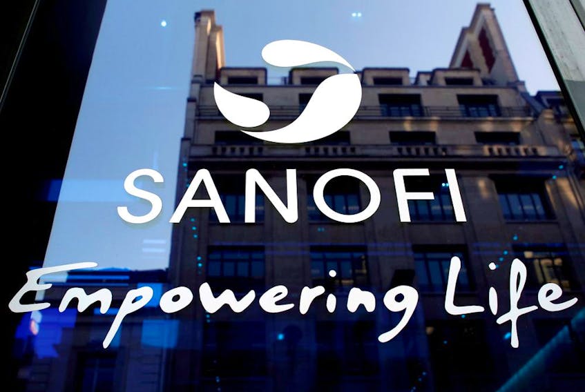  The Sanofi logo in France.