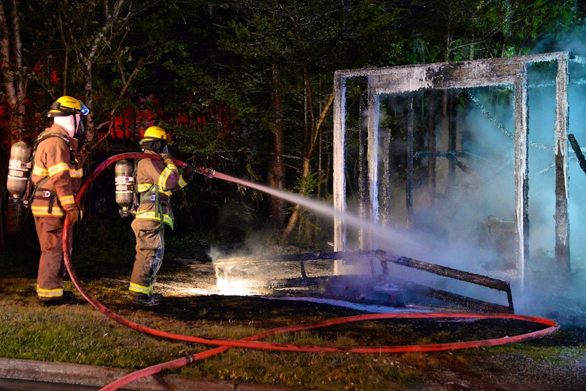 A shed and two cars were destroyed by fire early Wednesday morning in Mount Pearl. Keith Gosse/The Telegram 