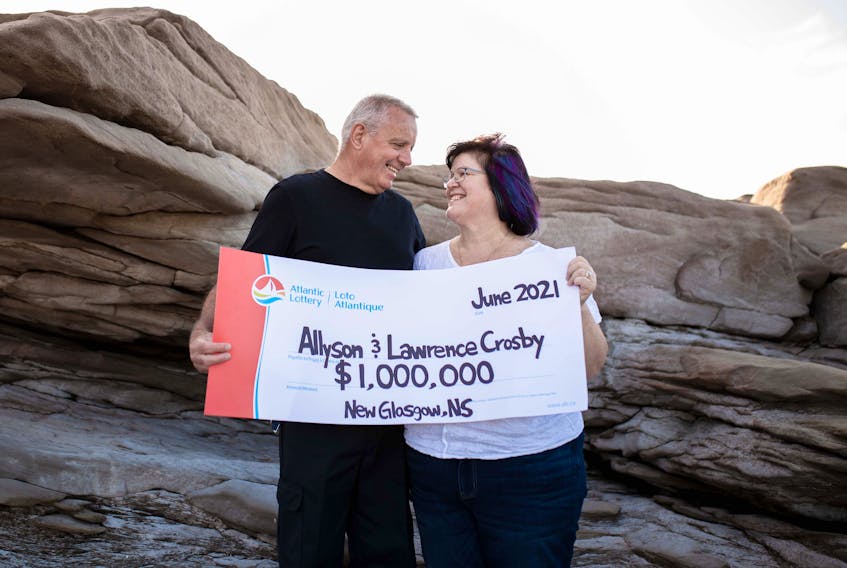 Allyson and Lawrence Crosby won a million dollars from the Atlantic Lottery.