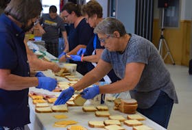 Volunteers at the Salvation Army in Truro are busy preparing sandwiches and food for those going hungry near the New Brunswick-Nova Scotia land border on Hwy 104. It has closed due to a protest over COVID restrictions announced yesterday on travellers from New Brunswick.