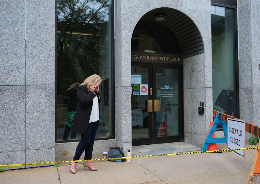 Cumberland North MLA Elizabeth Smith-McCrossin stands outside One Government Place in downtown Halifax on Wednesday morning. - Tim  Krochak