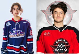 The Halifax Mooseheads selected winger Vincent Gauthier, left, and defenceman Jack Martin, right, on Day 2 of the QMJHL draft on Saturday.