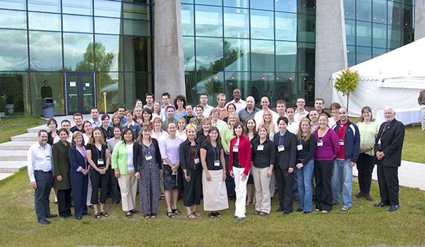 The charter class at the Northern Ontario School of Medicine poses for a picture in Thunder Bay, Ont. in 2005 - Contributed