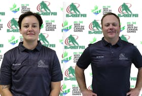 Jess Cameron, left, and Luke Beck are Team P.E.I.'s hockey coaches for the 2023 Canada Games.