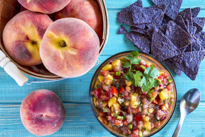 Peach salsa is a great addition and brings the flavour of British Columbia on your table. - RF Stock