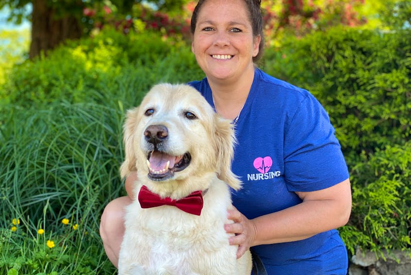 Cupid, an eight-year-old golden retriever was inducted into Purina’s Animal Hall of Fame for alerting his family to an electrical fire in their Hebron home. His owner, Ann Harrington, says if it wasn't for Cupid, the incident could have resulted in a much more damage. CARLA ALLEN • TRICOUNTY VANGUARD