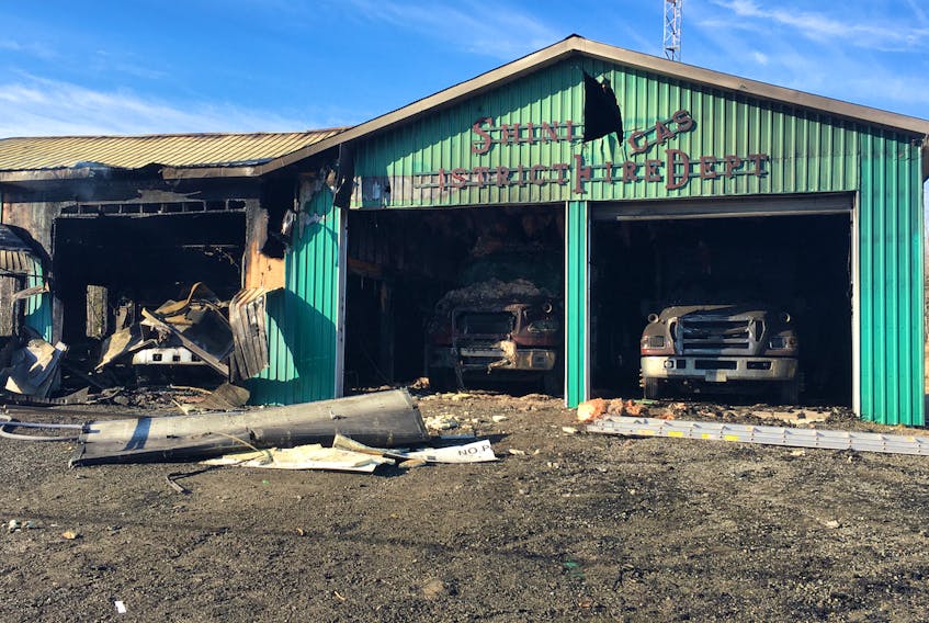 Destroyed fire vehicles and the shell of the building were all that was left following an April 23, 2020 fire that destroyed the Shinimicas Fire Department.
