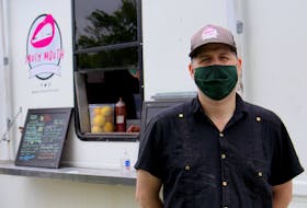 Brad Gover is co-owner of Saucy Mouth food truck and is the media and communications director of the Mobile Vendors Association of Newfoundland. Here he is at Saucy Mouth's new location near Bannerman Park.