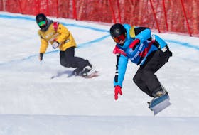 Team Nova Scotia snowboarder Kai Matthews  competes at the Canada Games on Feb. 25, 2019 at Canyon Ski Resort, Red Deer, Alta. - Communications Nova Scotia / Len Wagg