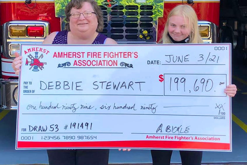 Debbie Stewart and her daughter picked up a cheque for $199,690 on Saturday, June 5.
