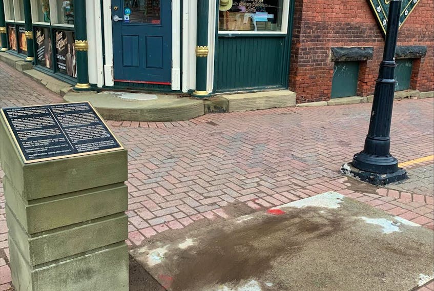 The city removed the statue of John A. Macdonald from the corner of Queen and Richmond streets in Charlottetown in the early morning of June 1.