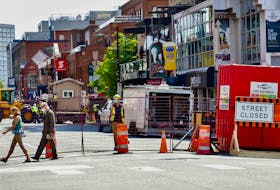 FOR NEWS STORY:
Spring Garden Road will be undergoing a facelift and is closed to vehicular traffic, seen at South Park Street l in Halifax Monday June 7, 2021.