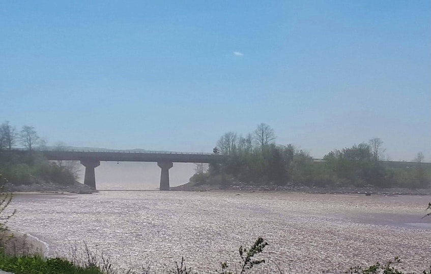Residents, business owners and visitors to Windsor are concerned about the new dust storms that are cropping up in town. The dust storms appear to be caused by a large dried-out mudflat on the other side of the Falmouth bridge. - Contributed
