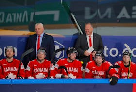 Head coach Gerard Gallant, right, and assistant coach Mike Kelly won gold with Team Canada at the world hockey championship in Latvia. Gallant is from Summerside while Kelly grew up in Shamrock and now lives in Charlottetown.

Vasily Fedosenko •  REUTERS