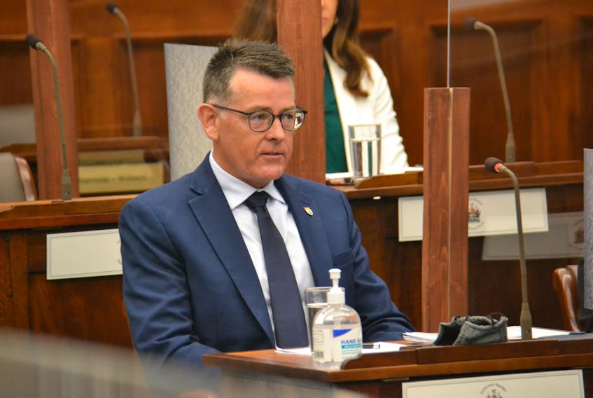 P.E.I. auditor general Darren Noonan speaks before a legislative standing committee on Tuesday. A recent report from Noonan's office found the Department of Education lacks the ability to "effectively manage" a program for international K-12 students.