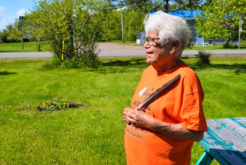 Jane Abram, 78, is an elder in Millbrook and a survivor of the Shubenacadie Indian Residential School. She said she feels good after telling her story.