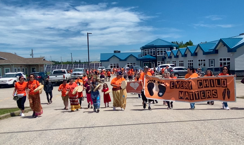 Acadia First Nation Walk of Remembrance in Yarmouth on Canada Day, 2021. TINA COMEAU PHOTO 