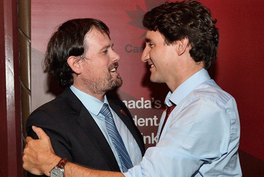  File photo of Thomas Pitfield and Prime Minister Justin Trudeau circa 2016.