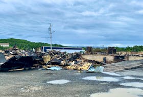 This is all that remains of a strip mall in Twillingate after a fire on Friday ripped through the building and destroyed it and everything in it. 