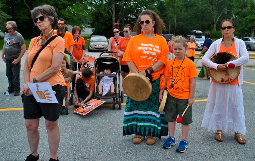 People gathered at the Shelburne Community Centre for  the Every Child Matters walk in Shelburne on July 10 to honour and remember First Nations children and survivors impacted by the residential school system. KATHY JOHNSON - Kathy Johnson