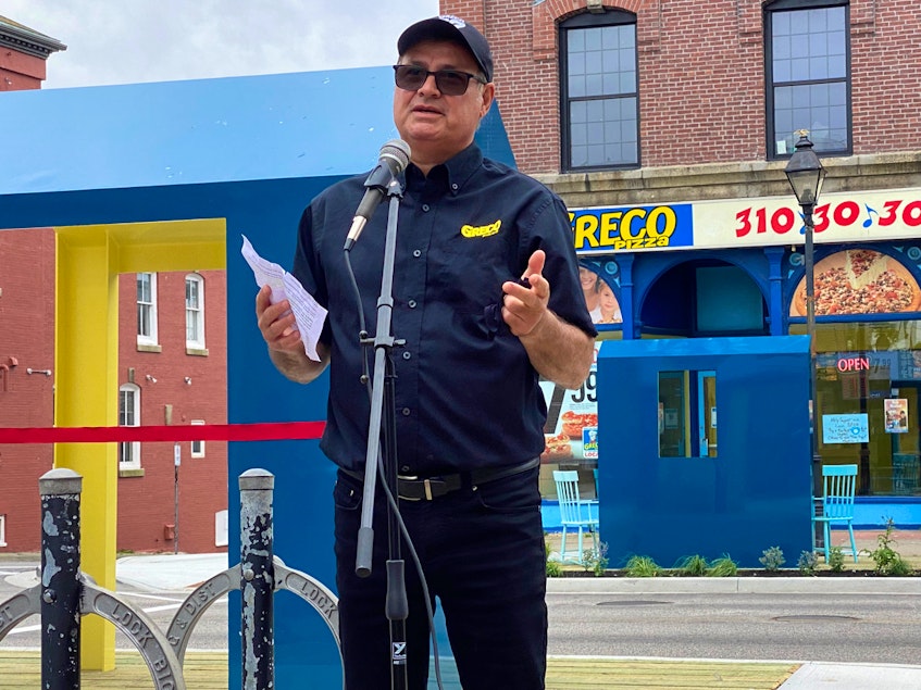 Greco Pizza owner Ray Tynski says they are thrilled with the streetscape improvements and lobster car theme, which they feel represents the community in the true spirit of its fishing heritage.  