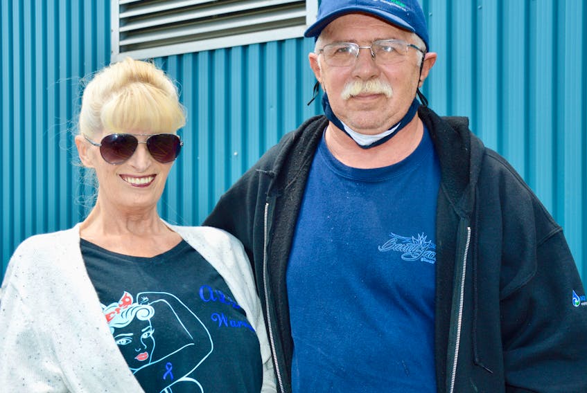 Linda Polegato, left, and her husband Steve Polegato are pleased after an event Linda organized this past weekend raised more than $20,000 for the ALS Societies of Nova Scotia and New Brunswick. ELIZABETH PATTERSON/CAPE BRETON POST
