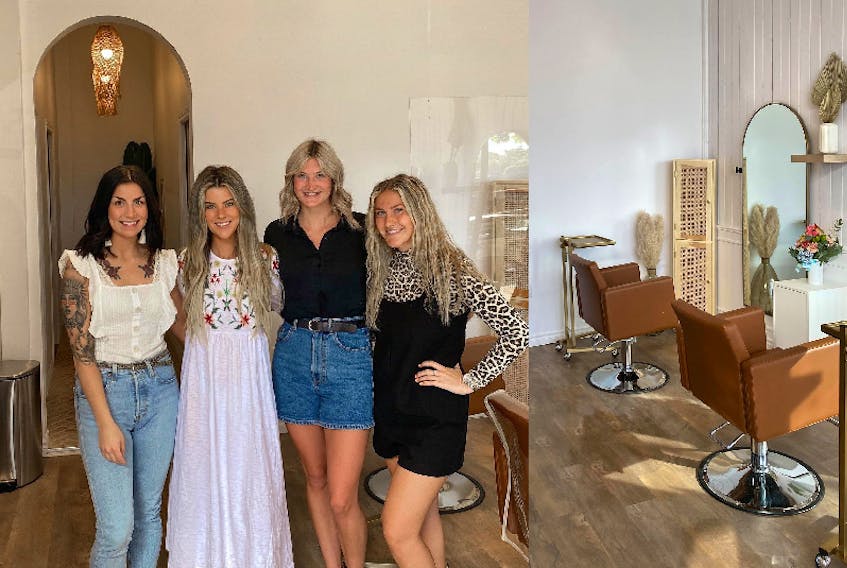 “This is my dream, and I’m so thankful!” says Seastrands Salon & Spa owner Lindsay Prowse (second from left), pictured here with Morgan Stevens (left), Haleigh Benson (second from right) and Marlee Green (right). - Photo Contributed.