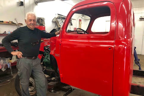 Bob Allen’s lifelong love of automobiles has led him to restore a dozen vintage cars from the 1950s but right now he is working on a 1949 Mercury truck. 