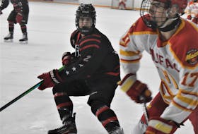 New Glasgow’s Reese Smith, pictured in game action for the U-18 Weeks versus Halifax last season, was the Crushers’ final selection of the 2021 MHL entry draft.  

