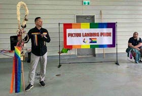 John R Sylliboy and Geordy Marshall, were guest speakers at Pictou Landing First Nation's pride event.